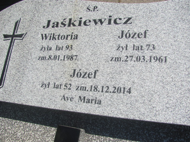 Wiktoria Jaśkiewicz Kosmów - Grobonet - Wyszukiwarka osób pochowanych