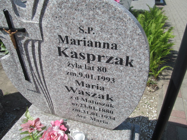 Maria Waszak 1880 Kosmów - Grobonet - Wyszukiwarka osób pochowanych