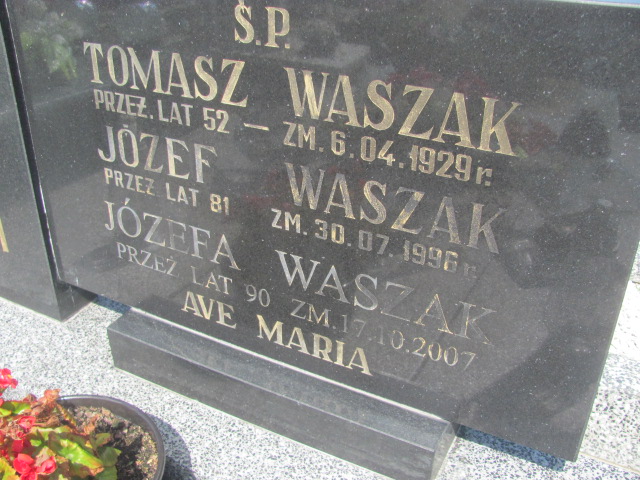 Tomasz Waszak Kosmów - Grobonet - Wyszukiwarka osób pochowanych